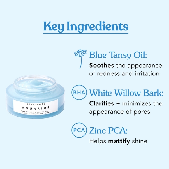 HERBIVORE Botanicals AQUARIUS Pore Purifying Clarity Cream, 50ml/1.7fl oz - Picture 8 of 11